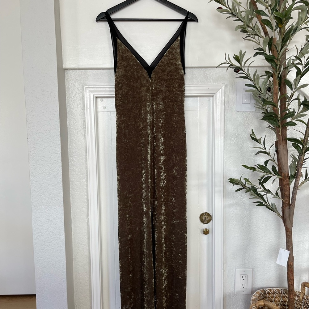 Free People Green Velvet Maxi dress